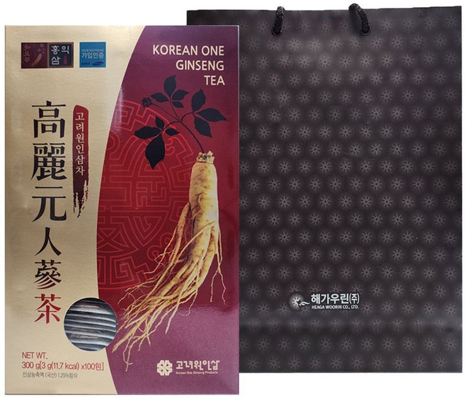 (고려원)고려인삼차100포 x 10개(쇼핑백포함), 3g, 100, 1개