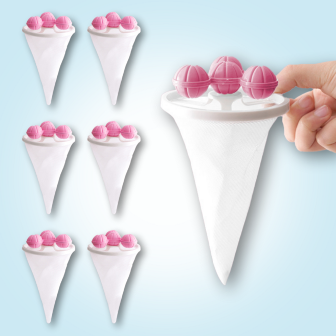 헤인느 통돌이 호환 세탁기 거름망 먼지 제거 빨래망, 6개, 핑크