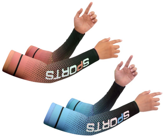 슈페르바 스포츠토시 자전거용 쿨토시 팔토시 2종 세트, 하늘색 + 분홍색, 1세트