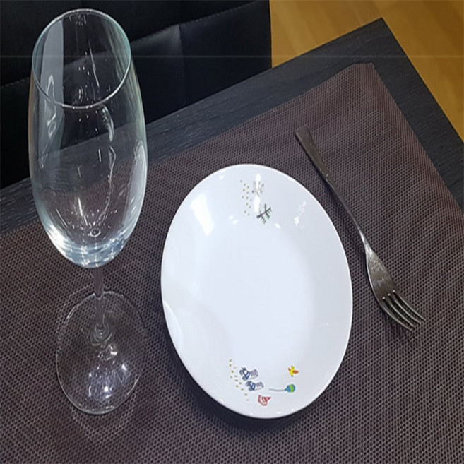 예스몰 pvc사각식탁매트4P 테이블세팅지, 그레이