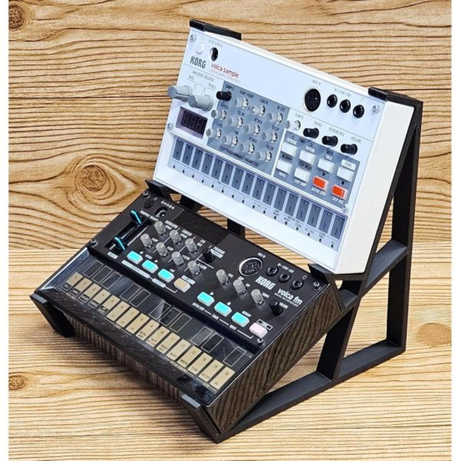 코그 볼카를 위한 아날로그 소스 2티어 블랙 데스크톱 스탠드 베이스 FM 키 누베이스 루프 샘플 신디사이저 믹서 드럼 리듬 머신 샘플러, Korg Volca를 위한 2티어 블랙 데스크톱 스탠드, 1개