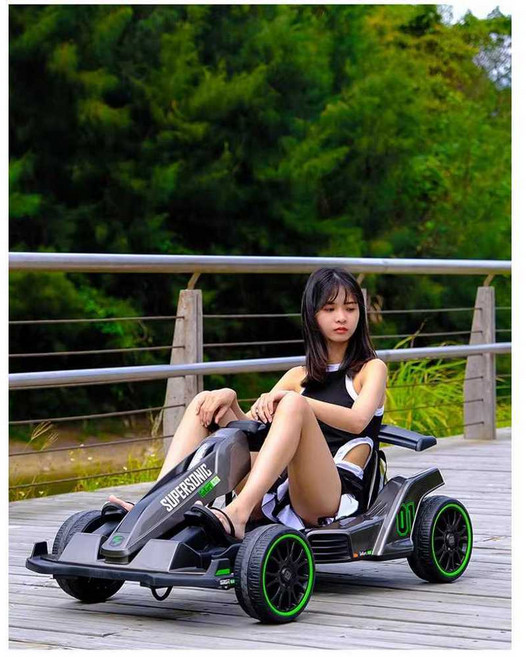 고카트 전동 휠 레이싱 4륜 ATV 범퍼카 키즈 전기차, 흰색 Chaowei 12V10A, 1개