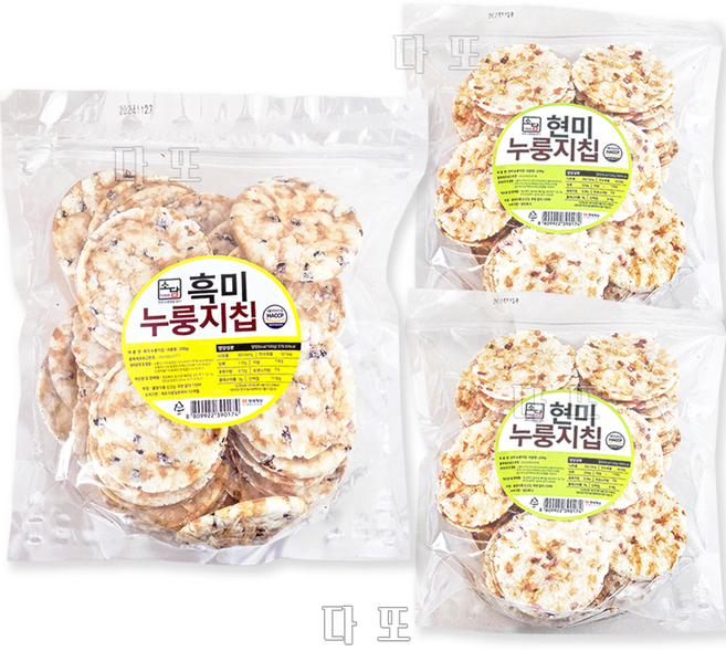 소담 현미누룽지칩(2봉) +흑미누룽지칩(1봉), 1세트, 600g