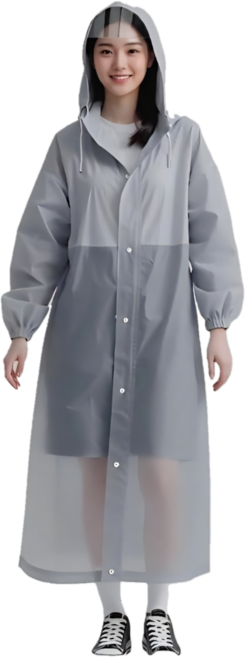 다마네 얼굴이 안 젖는 와이드 챙 우비 휴대용 우비 EVA 다회용 우비