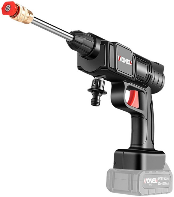 VONEL 無繩高壓清洗機 充電快 續航更持久, 黑色, 5m