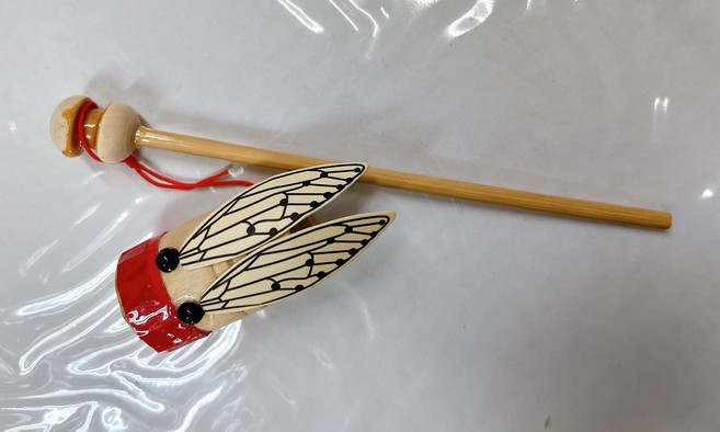 竹製逗蟲響鈴玩具，兒童玩具, 彩色, 1個