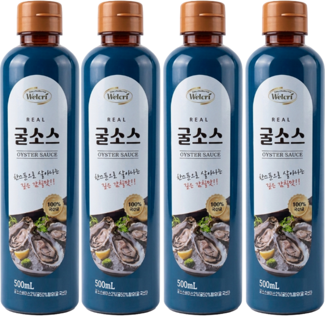 웰크리 리얼 국내산 굴소스 진한 굴풍미 볶음요리 중식 감칠맛 소스 OYSTER SAUCE, 4개, 500ml