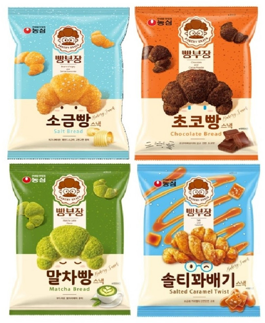 농심 빵부장 세트-[소금 초코 말차 솔티꽈배기], 1세트, 220g