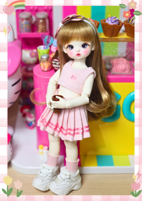 파올라레이나 32cm 옷 ( 분홍 라인 3종세트 ) / 인형포함안됨 / 마구샵/구체관절인형/bjd/완제품/관절바디/인형옷/레이나옷, 1개