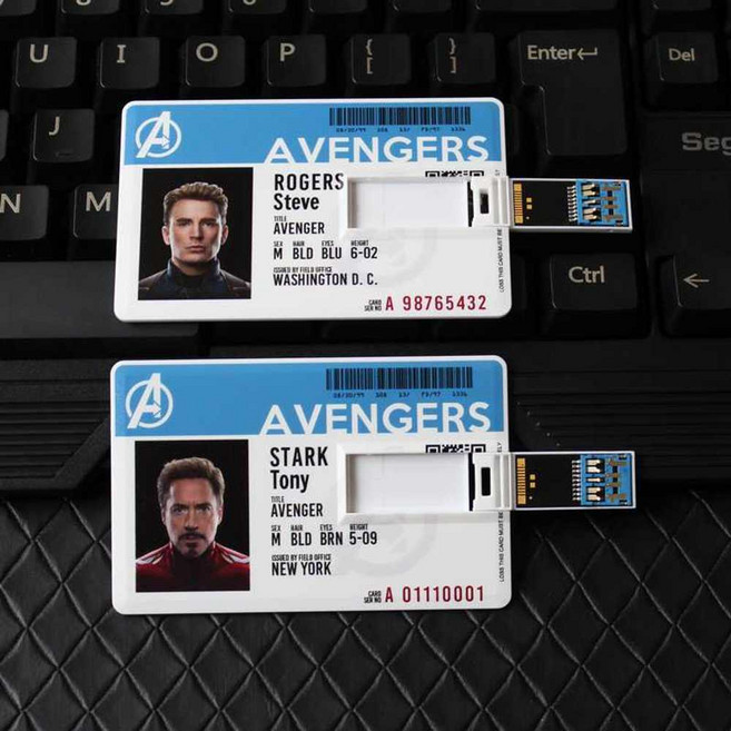 아이언맨 어벤져스 신분증 USB 굿즈 저장장치 영화, 1개