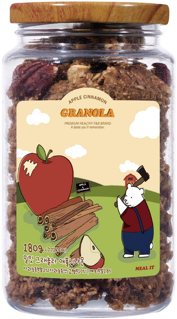 밀잇 청크형 그래놀라 애플시나몬맛, 180g, 1개