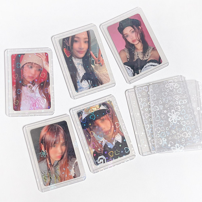 마이바인더 포카 홀로그램 탑로더 탑로더 10장, 가로, 눈꽃