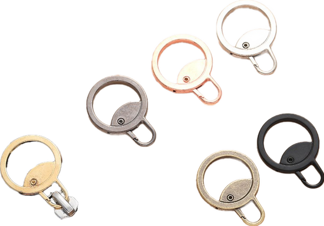 可拆卸拉鍊頭 - DIY拉鍊維修配件 多尺寸金屬 方便耐用, 暗黑色(10入), 1件