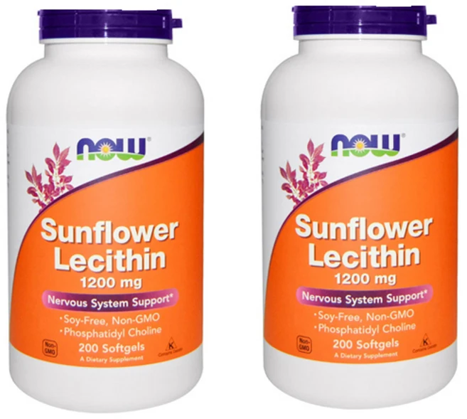 나우푸드 해바라기 레시틴 1200mg 200정 2개, 2병 - 쿠팡