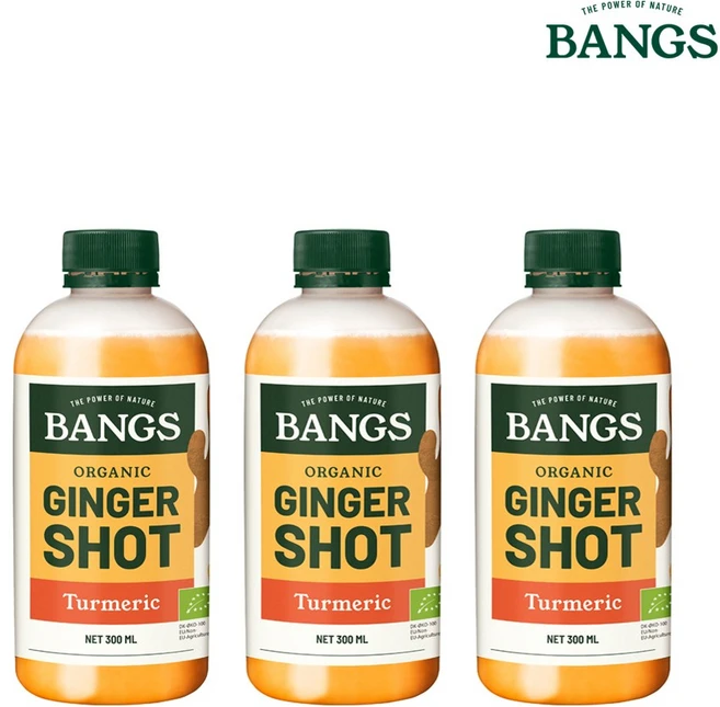 뱅스 유기농 진저샷 강황, 3개, 300ml - 쿠팡