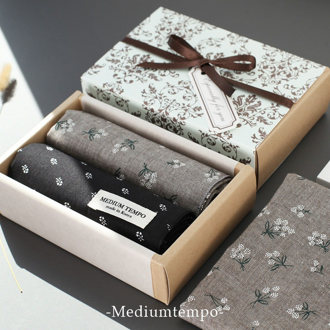 남자는 블랙이지 2종 남자 고급 손수건 순면100%