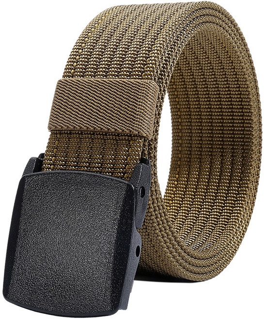 LionVII 남성용 나일론 워크벨트 - 통기성 메쉬 캔버스 벨트 (플라스틱 버클) 75~115cm(28~46인치) 허리사이즈 조절 가능