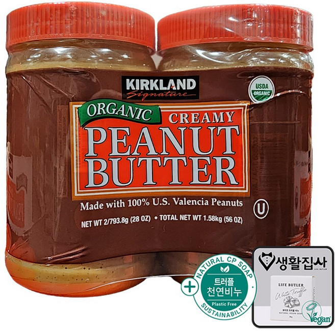 커클랜드 유기농 땅콩버터 + 천연비누 코스트코, 1개, 1.59kg