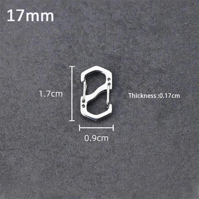 배낭 버클 스테인레스 스틸 S 카라비너 잠금 미니 야외 수하물 후크 도난 방지 키 잠금 도구, 색상: 3. SILVERY-17MM, 1개