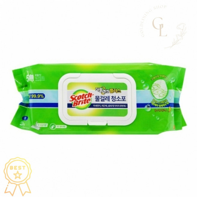 더플랜 물걸레 청소포 20매 37x20cm 세정제, 1