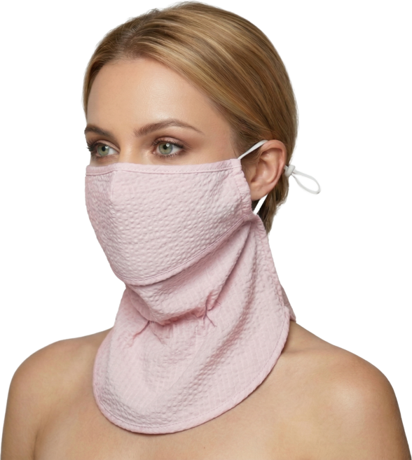 에코리즈 시어서커 자외선차단 멀티 마스크 롱타입 국내생산, 1개, 무지핑크