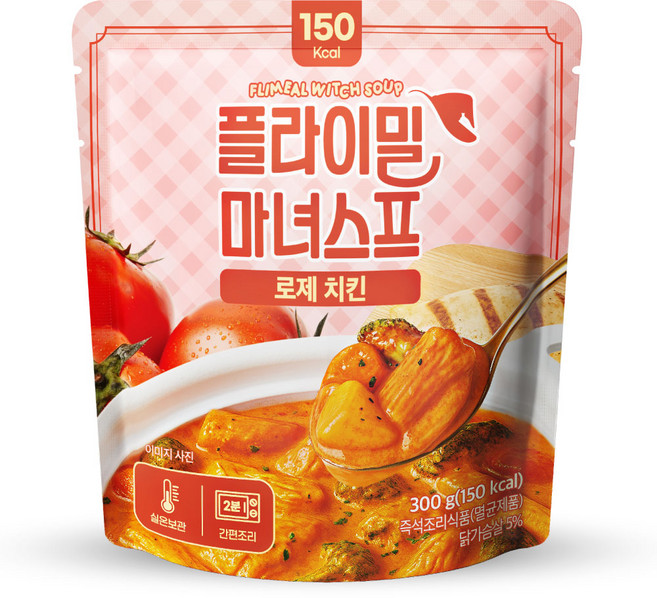 플라이밀 마녀스프 로제치킨 닭고기 스튜 실온보관 식단관리 한끼 대용 식사대용, 5개, 300g