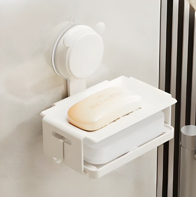 비브온 무타공 욕실 세면대 비누 받침대, 1개, 화이트