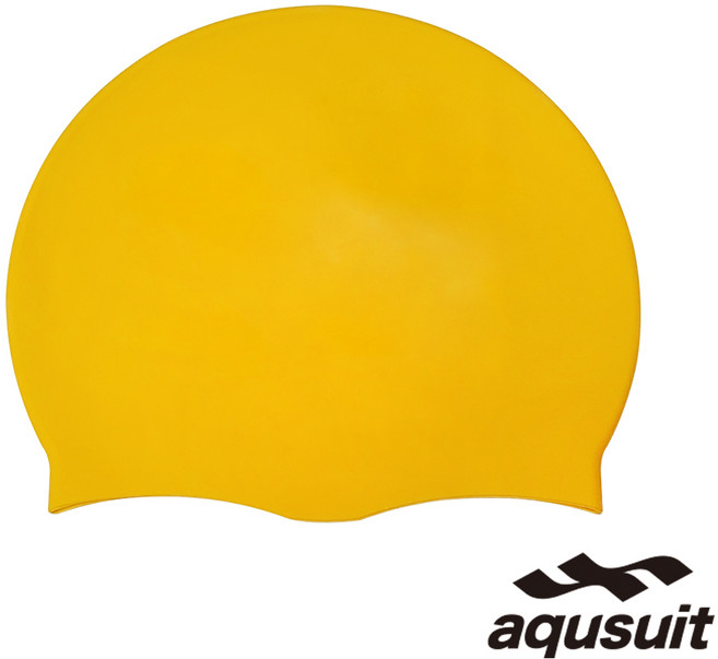국내생산 베이직 심플 실리콘수모 성인남녀공용 수영모자, 딥옐로우, 1개