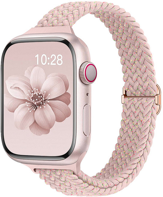 밴드톡 애플워치 호환 브레이드 슬림형 스포츠 스트랩 밴드 11 10 9 8 7 6 5 4 3 울트라, 도트 핑크