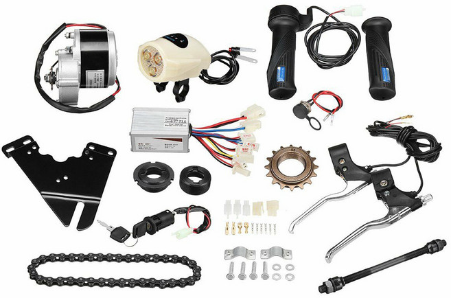 shangren 전기 자전거 드라이브 모터 전자 자전거 변환 사용자 정의 키트 부품, 블랙, 금속, 1개