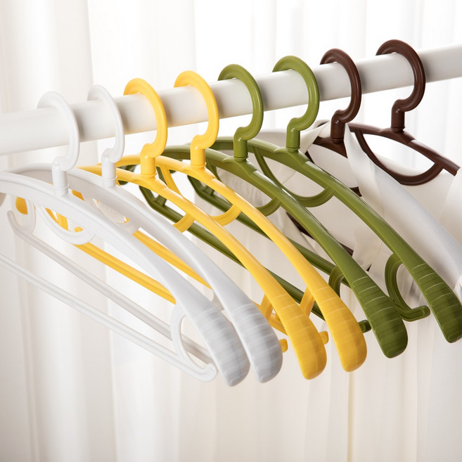 어깨뿔방지 회전형 옷걸이 10개입, 10개, 옐로우