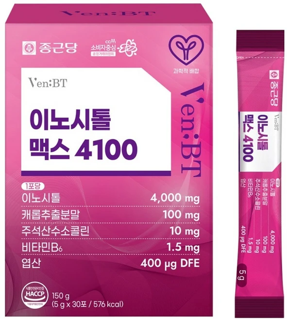 벤비티 종근당 이노시톨 맥스 4100, 150g, 2개 - 쿠팡
