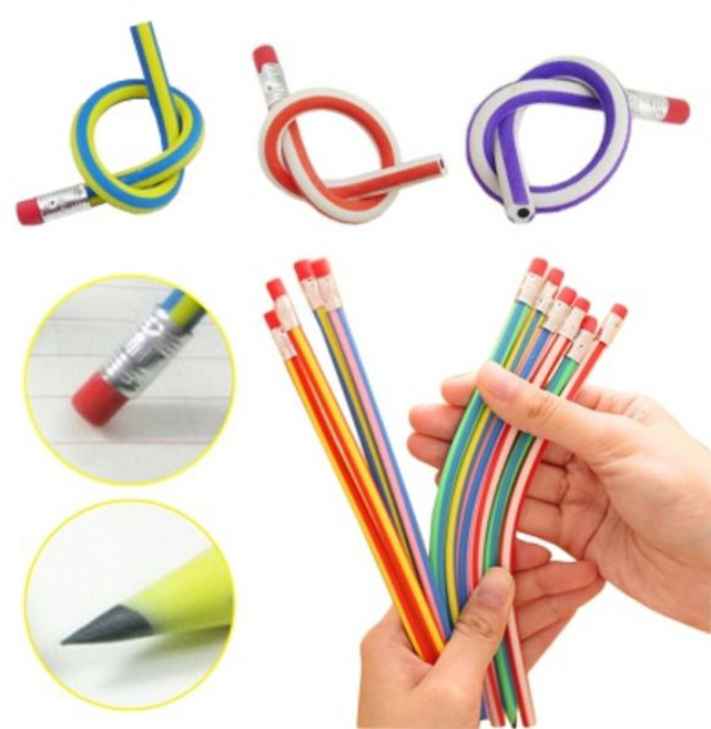 휘어지는 매직 트위스트 연필 지우개 세트 요술연필, mc553 색상랜덤
