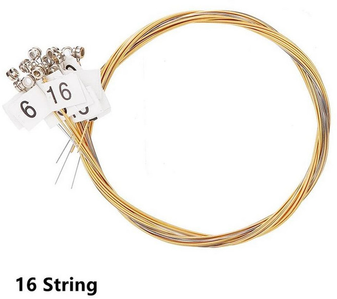 하프 소품 15/16/19/21/24 문자열 리듬 황동 세트 Lyre 나일론 교체 악기 Laiya 피아노, 1. 16 Brass Strings, 1개