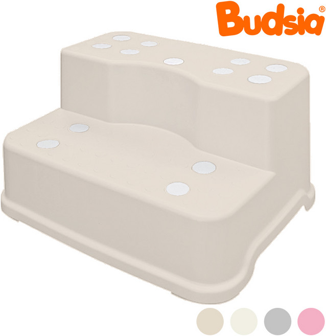 [버드시아] 프리미엄 파스텔 2단 유아 디딤대 2026 New 컬러 라인업, 라떼베이지, 1개