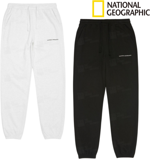 백화점발송 내셔널지오그래픽 공용 세미오버핏 트레이닝 롱 조거 팬츠 하의