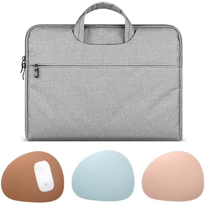 바론 노트북파우치 마우스패드세트 플러스2 15.6인치 16인치 그램17인치, 올리브그린, 15.6인치 그레이, 1개