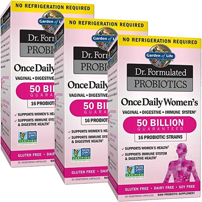 Garden of Life Dr. Formulateds 女性每日一次500億益生菌素食膠囊, 30錠, 3個
