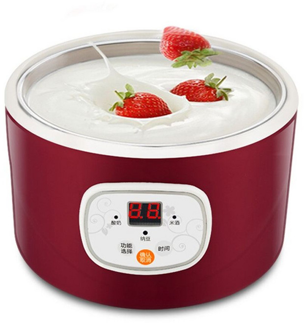요거트 메이커 그릭 발효기 수제 유산균 기계 만들기 치즈 요플레 요구르트 청국장, 레드
