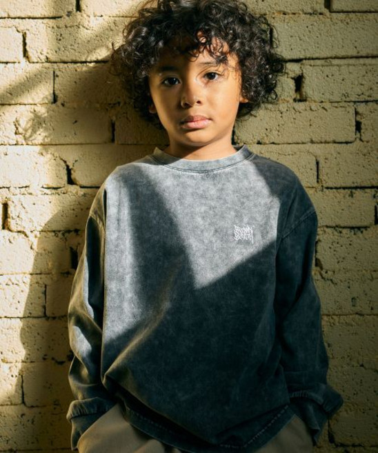 브라운브레스 KIDS brownbreathkids KIDS TAG PIGMENT LONGSLEEVE - CHARCOAL
