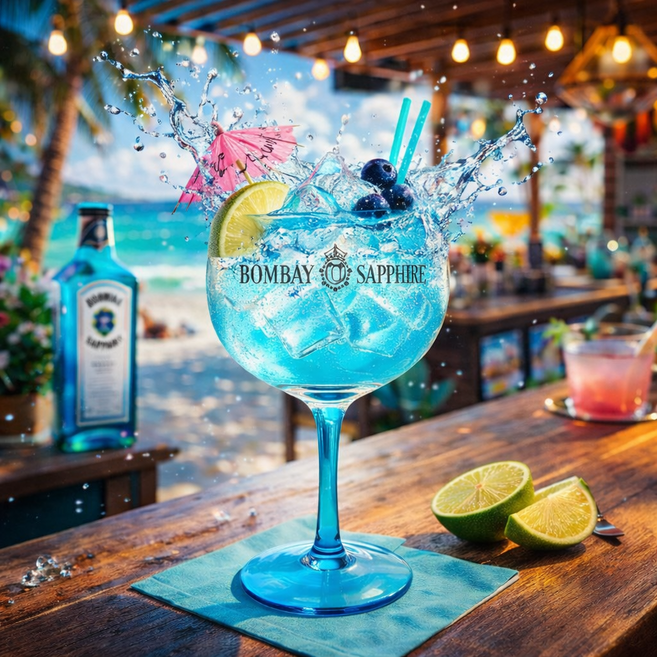 아소공방 봄베이 사파이어 바전용 하이볼잔, 2개