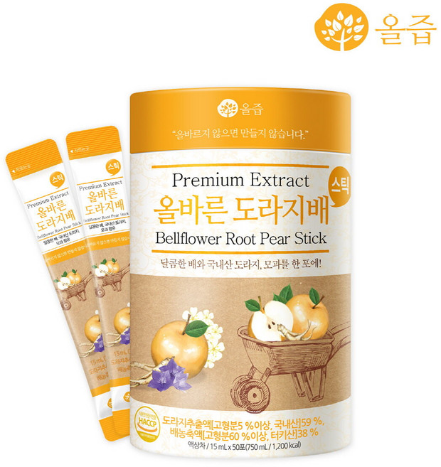 올즙 올바른 도라지배 스틱, 15ml, 50개