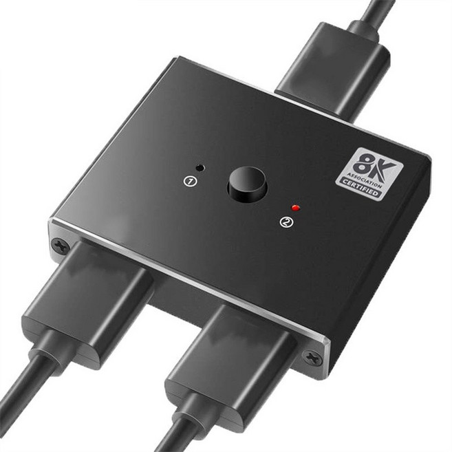 HDMI 양방향 스위처 비디오 출력 컨버터 HD 스플리터 스위치 PS4 5 TV 박스용 2 인 1 어댑터 8K @ 60Hz 4K @ 120Hz 1x2 2x1, 02 8K 60HZ, 01 CHINA, 1개