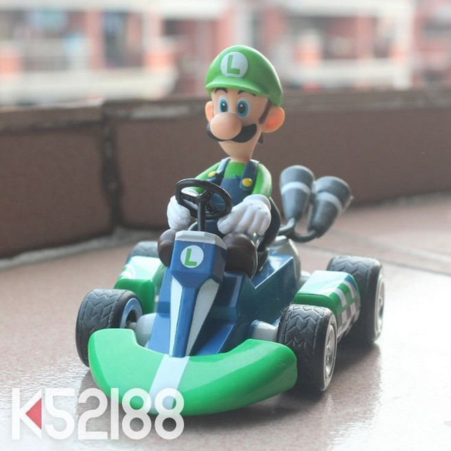 Super Mario 瑪利歐賽車系列 回力車 手辦模型玩偶玩具, 1個, 路易高約8cm，吸塑盒子包裝
