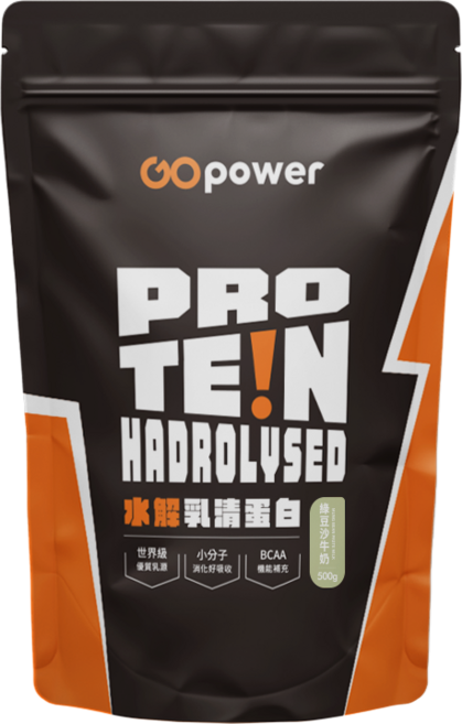 GOpower 果果能量 水解乳清蛋白 綠豆沙牛奶口味 小分子好吸收, 500g, 2個