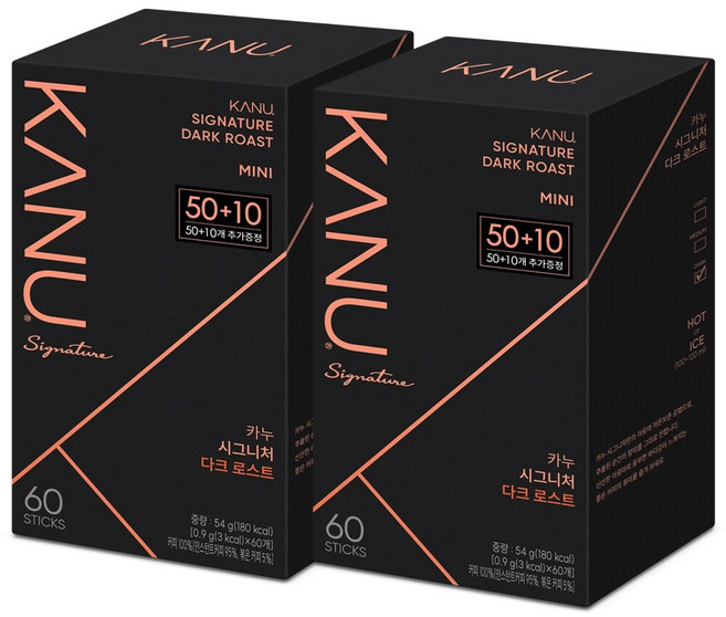 맥심 카누 시그니처 다크 미니 50Tx2개, 2개, 50개입, 900mg