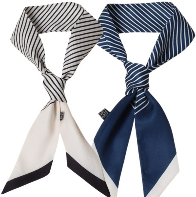 디아픽 타이 슬림 스카프 스트라이프 세트