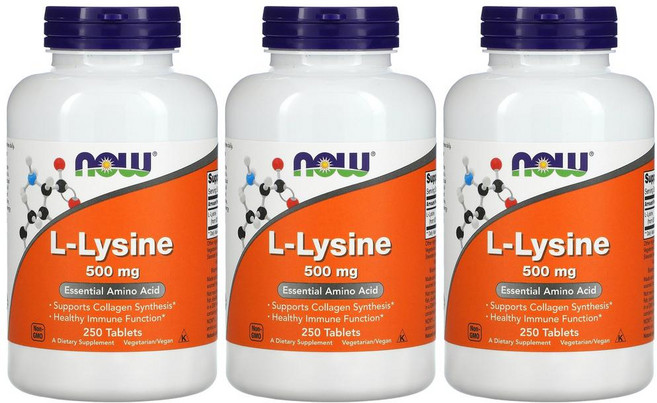 NOWFOOD 나우푸드 L-라이신 아미노산 500mg 250정 엘라이신 X 3EA, 3개