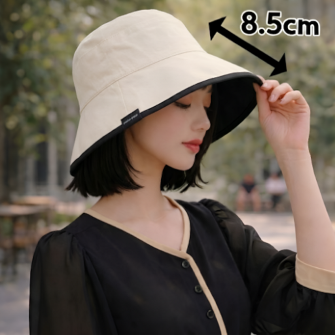 쿠할 양면 투톤 벙거지 모자 UV 여성 자외선 차단 버킷 턱끈 경량