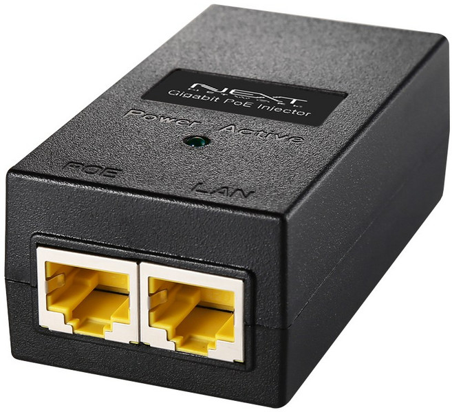 단일 이더넷 케이블로 최대100M거리 지원과전원 및데이터전송 UTP케이블로 최대 100M거리지원 NEXT-POE4805JM, 넥스트 정품 NEXT-POE4805JM  기가비트 POE 인젝터 전원 공급 데이터 전송 UTP 랜선연결, 1개